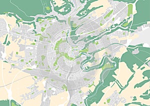 Vector city map of Luxemburg