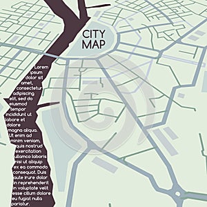 Vector city map perspective