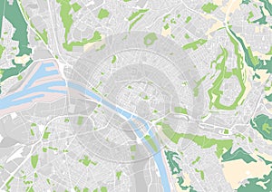 Vector city map of Rouen, France