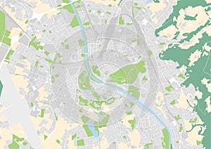 Vector city map of Salzburg, Austria