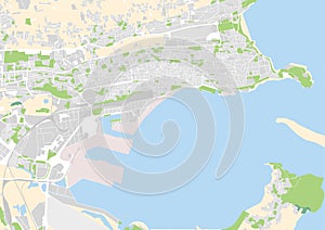 Vector city map of Santander, Spain photo