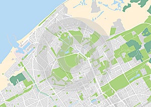 Vector city map of Scheveningen, Netherlands