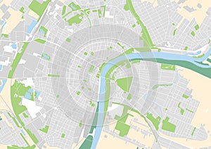 Vector city map of Szeged, Hungary