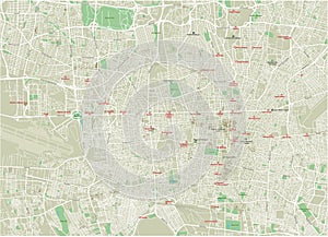 Vector city map of Tehran.
