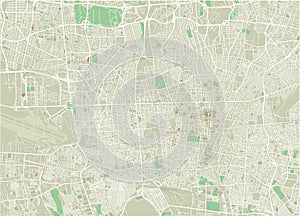 Vector city map of Tehran.