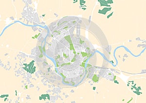 Vector city map of Toledo, Spain