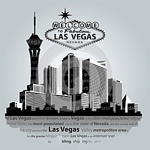 Vector cityscape of Las Vegas photo