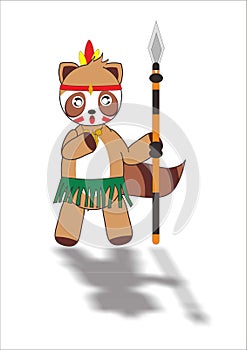 Vector of civets dressed as indian tribes photo