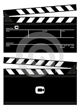 Vector clapboard with shooting details