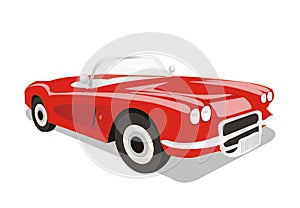 Vector classic convertible red car