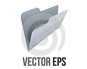 Vector classic gradient grey computer empty file folder icon with document