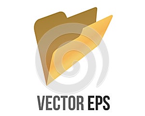 Vector classic gradient yellow computer empty file folder icon with document