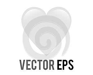 Vector classic love white glossy heart icon, used for expressions of love passion and romance