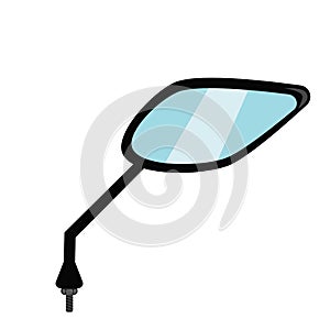 Vector classic simple oval cartoon motorcycle rearview mirror