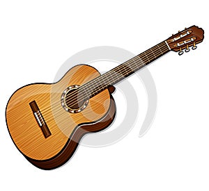 Vector classical guitar isolated design