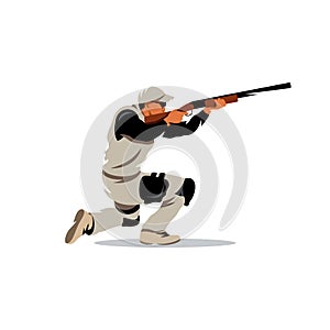 Vector Clay Shooting Cartoon Illustration. photo