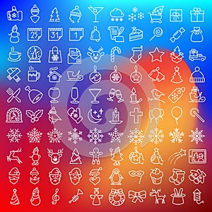 Vector clean flat icons set for Christmas holydays