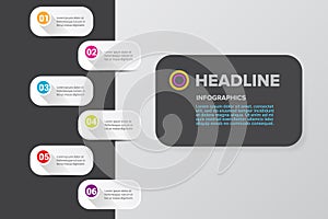 vector clean modern white paper web Infographic square banners set on grey background. Vector illustration can be used