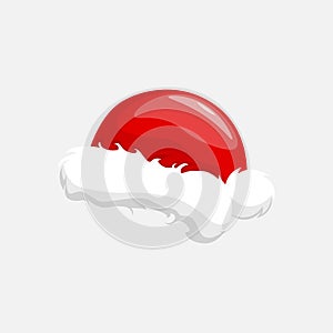 Vector clipart of Santa Claus hat. Cartoon design element in color.