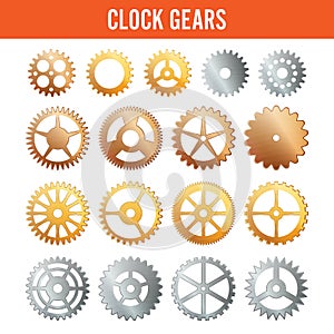 Vector Clock Gears. Icons