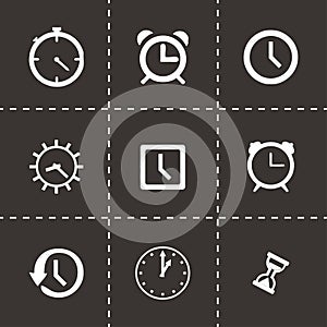 Vector clock icon set