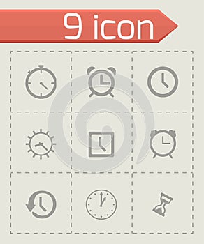 Vector clock icon set