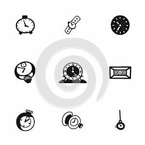 Vector clock icon set