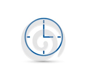 Vector Clock illustration, time symbol, alarm clock sign. Watch, outline.