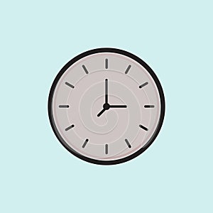 Vector clock and time flat vector illustration.