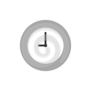 Vector clock time icon on white with flat design style