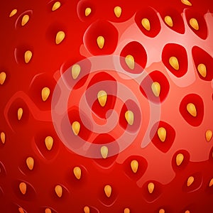Vector close up strawberry background. Natural fruit texture