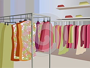 Vector clothes in shop photo