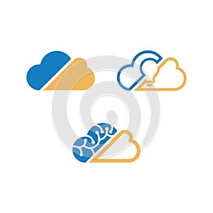 Vector cloud computing icon set vector illustrations