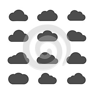 Vector cloud icons on white background