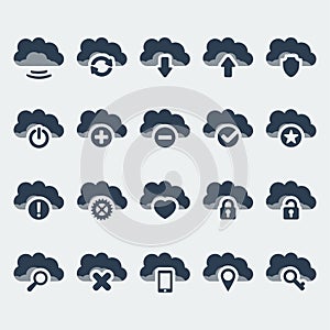 Vector cloud technologies icons set