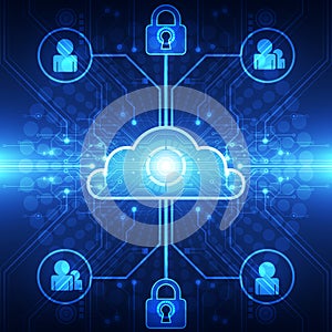 Vector cloud technology concept background, illustration