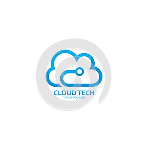 vector cloud technology logo template illustration