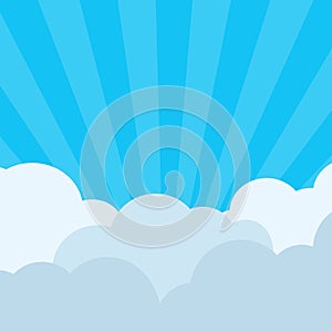 Vector clouds and blue sky background with space.