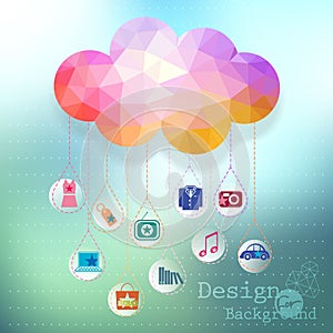 Vector: clouds e-commerce concept, site template i