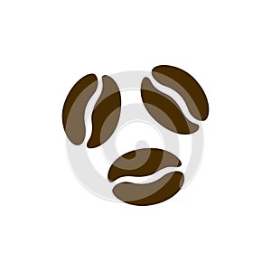 Vector coffee beans icon. Vector illustration isolated.