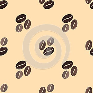 Vector coffee beans seamless pattern