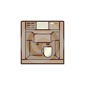 Vector Coffee Machine concept colorful icon