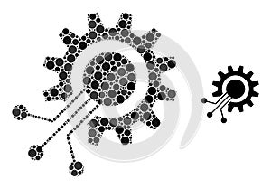 Vector Cog Interface Mosaic of Dots