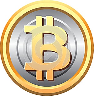 Vector - Coin Bitcoin Isolated Icon