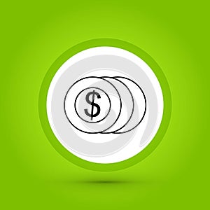 Vector coins icon in creative design with elements for mobile an