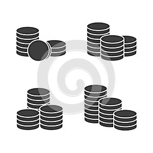 Vector Coins stack vector icon