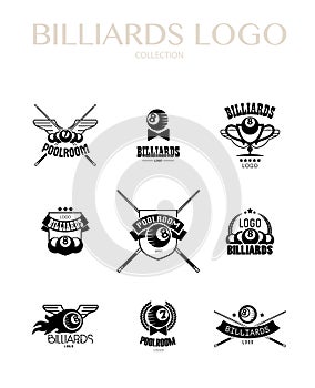 Vector collection of billiard logo.