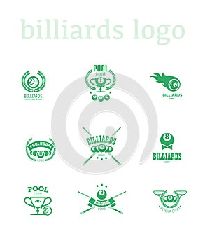 Vector collection of billiard logo.