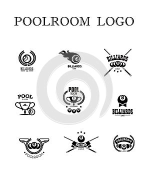 Vector collection of billiard logo.