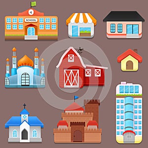Vector Collection of City and Town Building